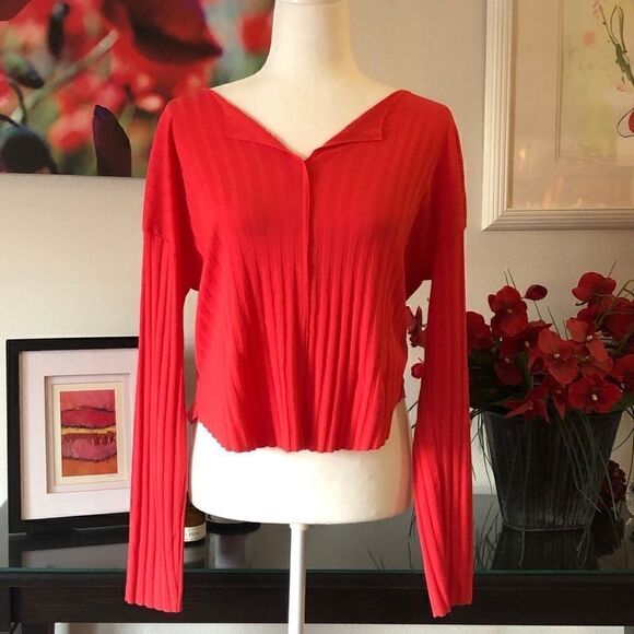 BP Blood Orange Ribbed Sweater Small - Picture 2 of 9
